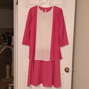 La Folie Vintage Pink Pleated Dress
